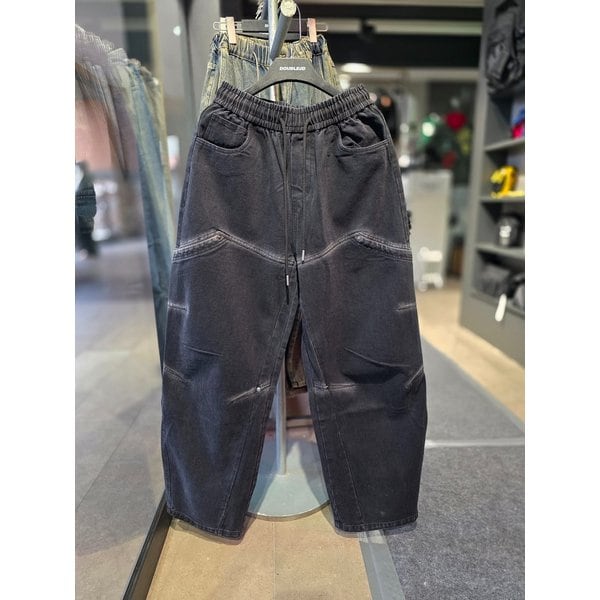 [시흥점] 26 라인워싱데님 와이드팬츠 (남여공용) /JHZZ80108BK