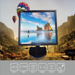 레노버 ThinkVision 19인치 모니터 블랙 사무용 노트북 보안실 CCTV지원