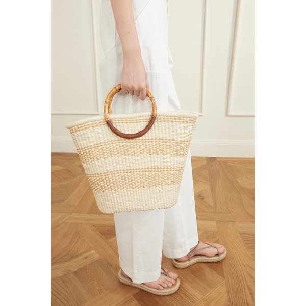 가죽 트리밍 스트로 토트백 46376663163043967