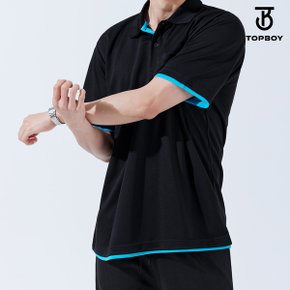 남녀공용 쿨론 드라이 레이어드 카라 반팔 티셔츠 (TS019)