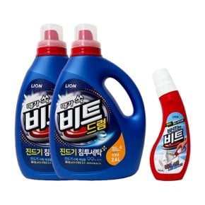 비트 제로 액체세제 드럼용 용기 2.4L x2 + 바르는 비트 220ml