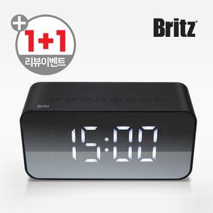 브리츠 BZ-MX2100 무선 휴대용 블루투스 스피커 FM 라디오 무소음 알람 탁상시계 C타입 BZMX2100