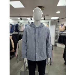 봄 남성 긴팔 스트라이프 면 후드 셔켓 남방 NSM117-1
