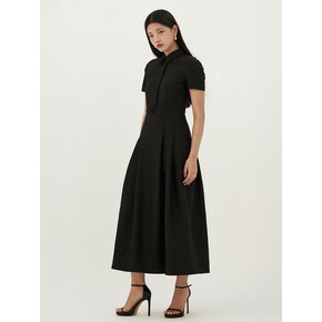 Belted Long Dress - Black