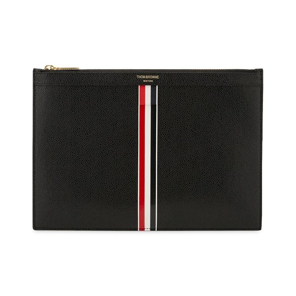 톰브라운 남성 삼선탭 페블그레인 블랙 클러치백 스몰 MAC052A 00198 001