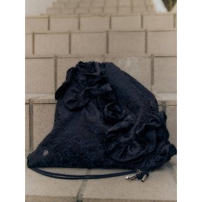 DAMASK FLOWER STRING BAG [BLACK]