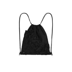 DAMASK FLOWER STRING BAG [BLACK]