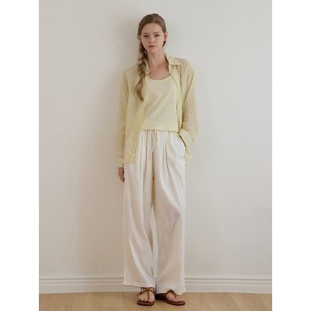 르스튜디오 LINEN T-SHIRT + LOOSE FIT SHIRT SET YELLOW