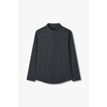 ARMANI EXCHANGE 남성 스트라이프 로고 패턴 셔츠(A415120015) 다크 네이비