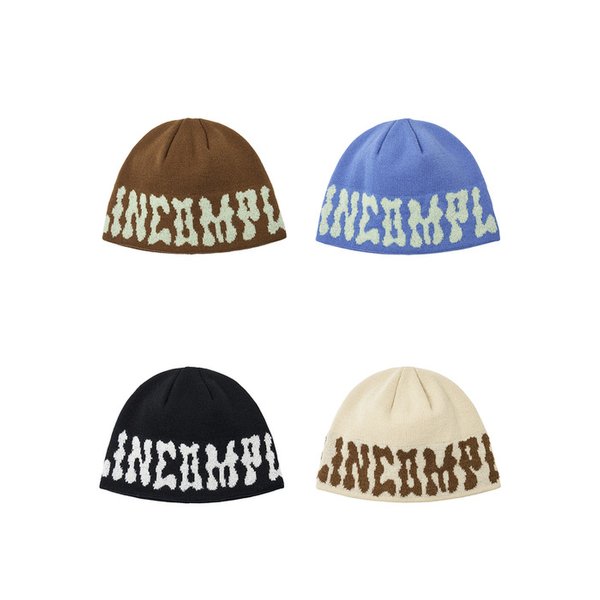 [리퍼브] PomPom Logo Jacquard Beanie (4 Colors)