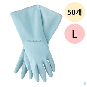 프로그 고무장갑 라텍스 컴포트 애쉬블루 L 50개