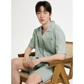 클래식민트 남성 여름 반팔 순면 아사면 잠옷 세트