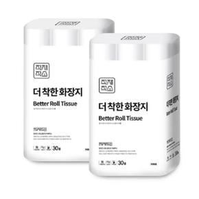 [시그니처] 더 착한 화장지 무형광 3겹 30M 30롤 2개 총60롤 (S29985301)
