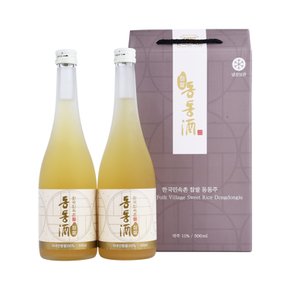 한국민속촌 찹쌀동동주 11도 500ml 2병 세트