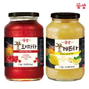 꽃샘 꿀 오미자차 1KG +꿀 레몬차 1KG (과일청)