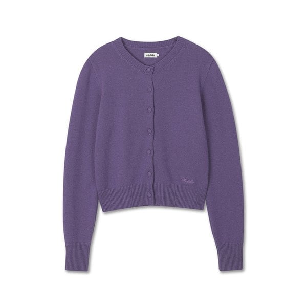 MERINO WOOL KNIT CARDIGAN MUTED PURPLE