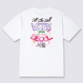 [ VANS ] 반스 서울 나이트 오버핏 반팔 티셔츠 화이트 VN000H21WHT