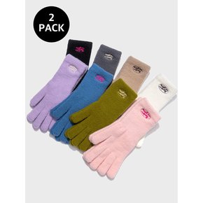 [2PACK] FLUFFY LOGO GLOVES 8COLORS