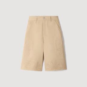 플로럴 컷아웃 버뮤다 반바지 Beige SFPSH00615