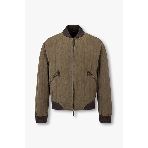 남성 니트 트리밍 지퍼 블루종 자켓 A115317010000