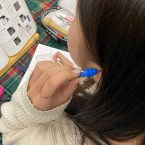 실리콘 수영 귀마개 코마개 세트 블루 이어플러그