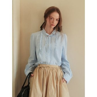 쎄무아듀 Cest_Ruffled collar striped shirt