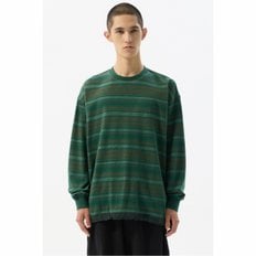 Green Jacquard Stripes T-Shirt_CWTAW24612GRX