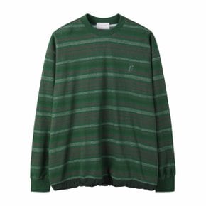 Green Jacquard Stripes T-Shirt_CWTAW24612GRX