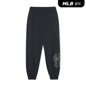 MLB [코리아공식]베이직 빅&메가 로고 썸머 스트레치 우븐 조거 팬츠 NY (Black)