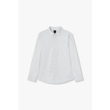 ARMANI EXCHANGE AX 남성 아웃 라인 로고 패턴 슬림 셔츠- 오프 화이트(A415120013)