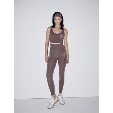 Mardi Mercredi Actif BEURRE ULTIMATE COMFORT full leggings theflower_BROWN PINK BEIGE