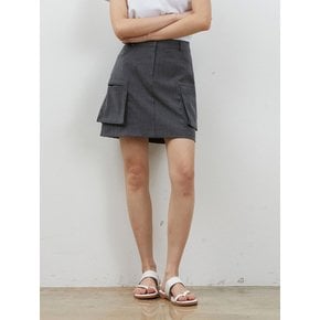 [리퍼브] OUT POCKET MINISKIRT GREY