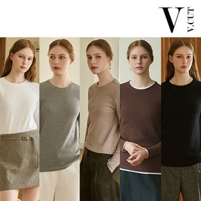 [품절임박]브이컷 텐션 리브 티셔츠 5종