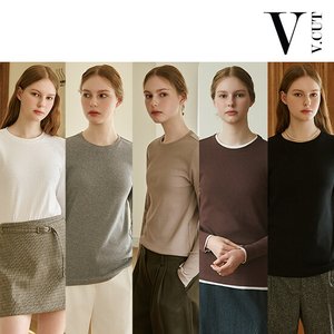 브이컷 [25FW 최신상]브이컷 텐션 리브 티셔츠 5종