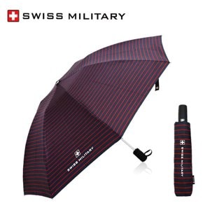 스위스밀리터리 [스위스 밀리터리] 3단 7K 자동 레드 스트라이프 우산