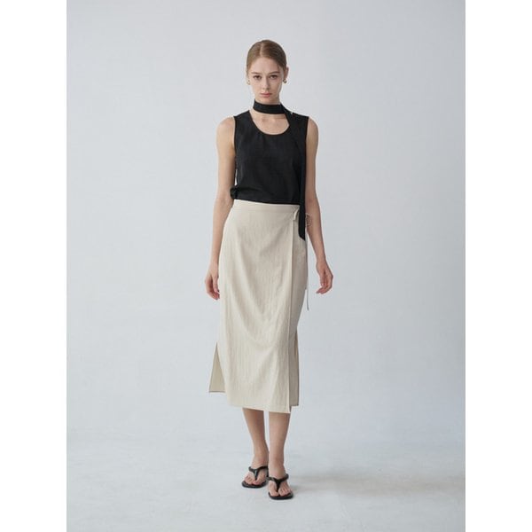 LIV Wrap Skirt (Light Beige)