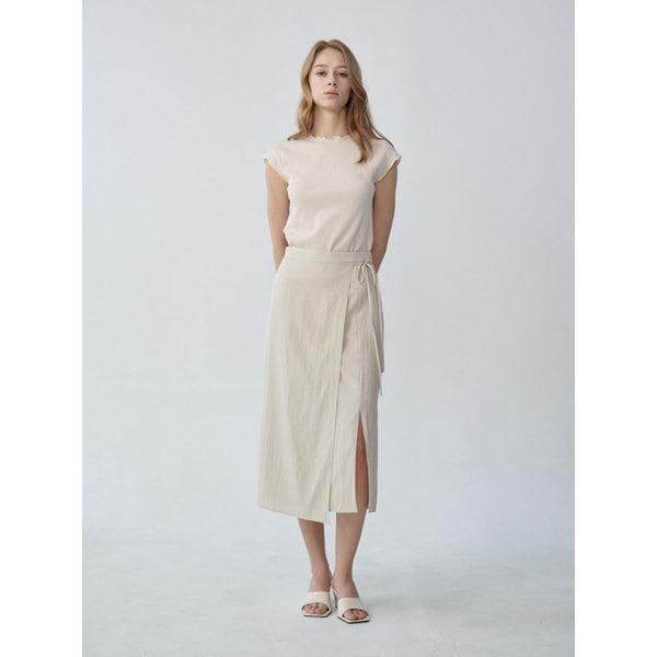 LIV Wrap Skirt (Light Beige)