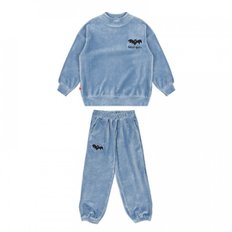 BK4IST02BL [SET] Blue Bat Velour Half Neck Jogger