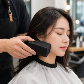 미용실 이발 미용재료 얼굴털이개 머리카락 스폰지