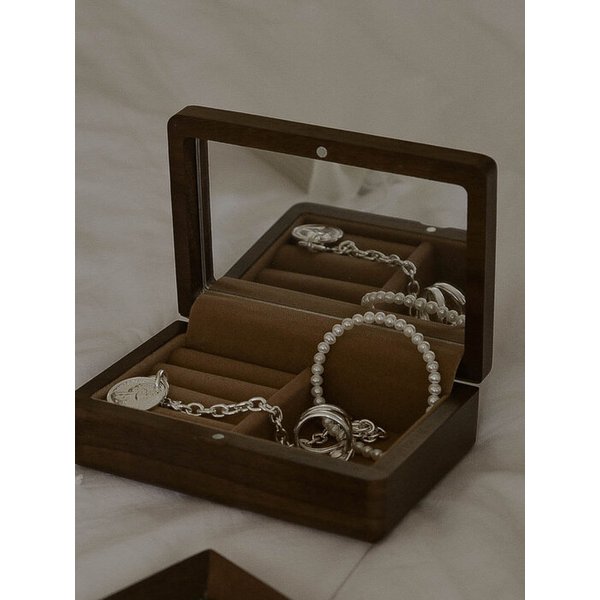 Case. 우드 거울 미니 반지보석함