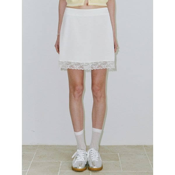 Lace A-line mini Skirt IVORY