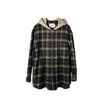 코드 Zip-Pocket Hooded Stud Shirt_Dirty BR