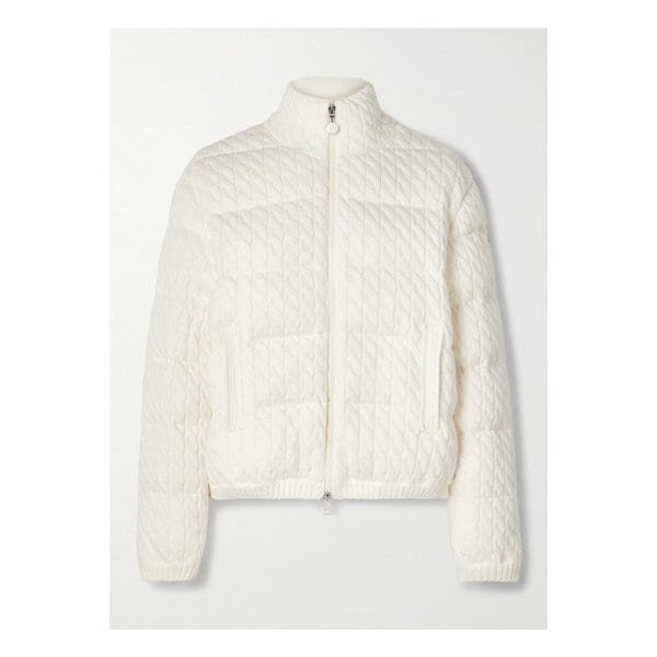 몽클레어 퀼팅 패딩 케이블 니트 코튼 혼방 다운 재킷 아이보리 46376663162891338