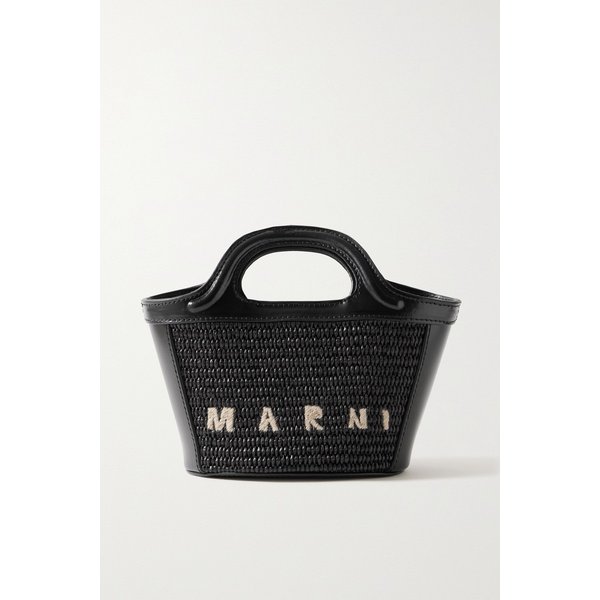 트로피칼리아 마이크로 가죽 자수 인조 라피아 토트 블랙 1647597326000479