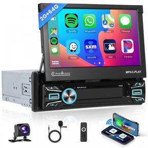 1Din 2GB 64GB Carplay Android Auto GPS WiFi Bluetooth FMRDS SWC, 7 안드로이드 차