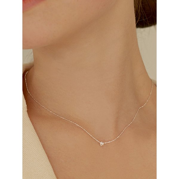 [6mm+10mm 진주귀걸이 증정] Clear Shiny chain necklace