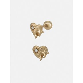 14k heart twinkle piercing