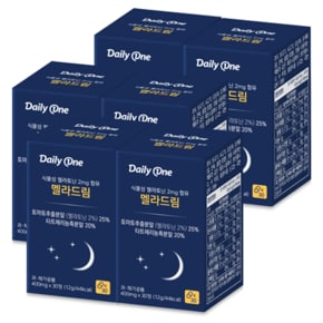 데일리원 식물성 멜라토닌 2mg 함유 멜라드림 400mg X 30정 6통