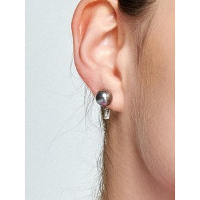 Gray Swarovski FB Silver Earring Ie332 [Silver]
