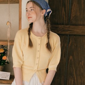 VOLUME SLEEVE HALF CARDIGAN YELLOW